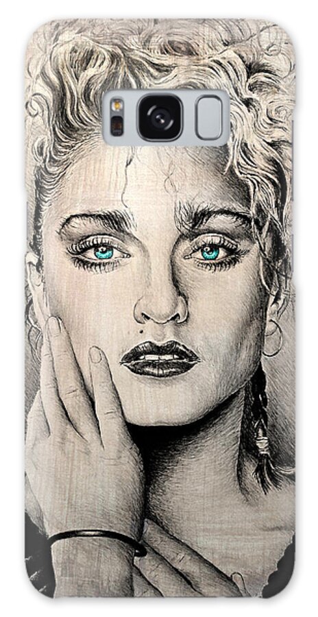 Madonna Galaxy Case featuring the drawing Material Girl by Andrew Read
