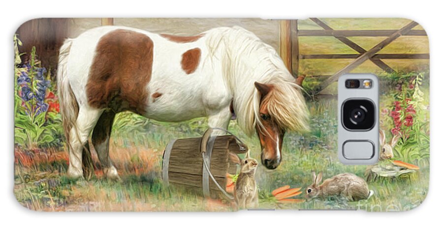 Shetland Pony Galaxy Case featuring the digital art May I Share ? by Trudi Simmonds