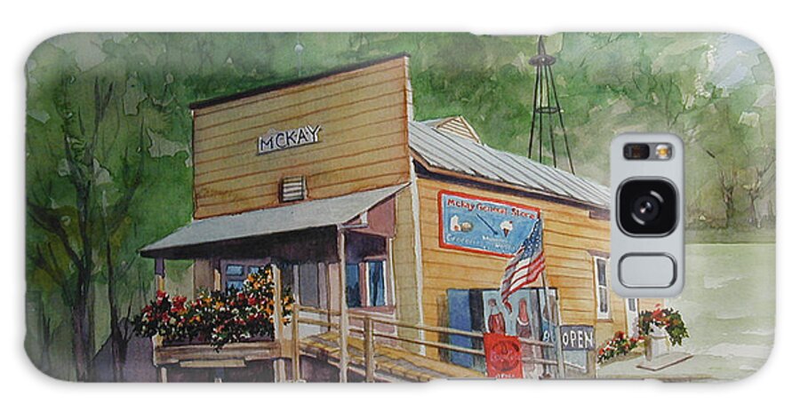 Mckay's General Store Vignette Galaxy Case featuring the painting McKays General Store by Terri Meyer