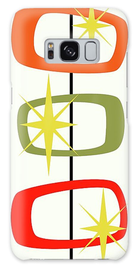 Mid Century Modern Galaxy Case featuring the digital art MCM Shapes 1 by Donna Mibus