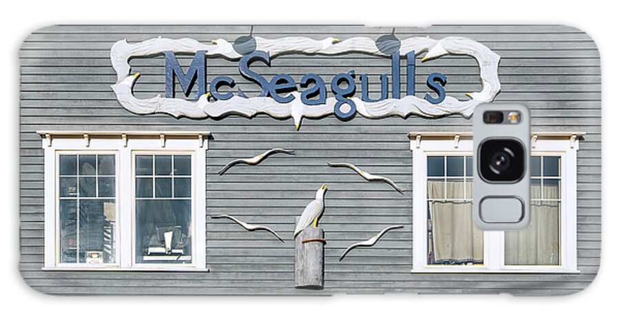 Signs Galaxy Case featuring the photograph McSeagulls Restaurant Boothbay Harbor, ME by Betty Denise