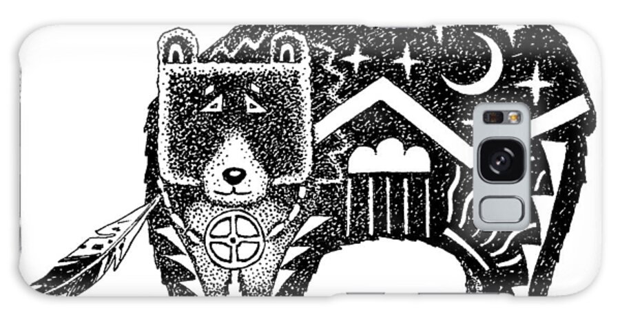 Bear Galaxy Case featuring the drawing Medicine Bear by Jeff Sartain