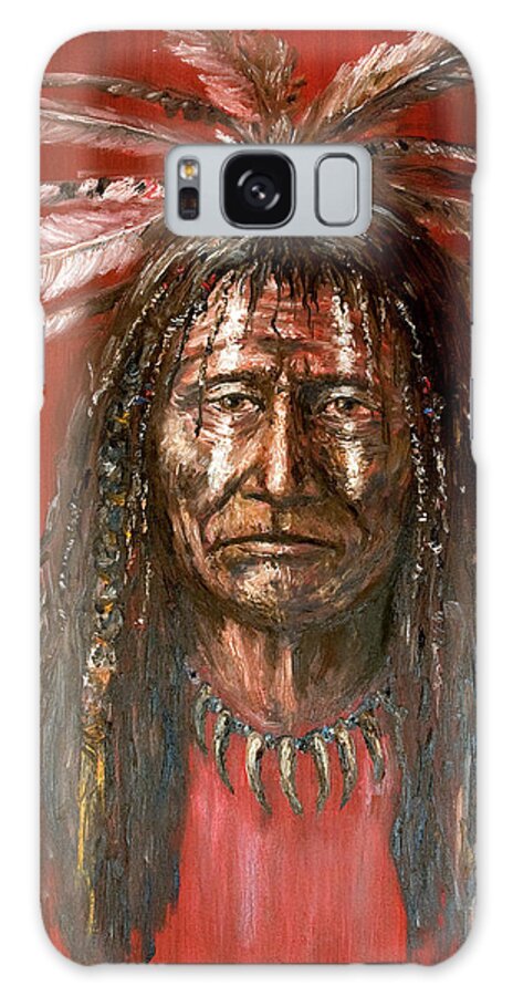 Native Americans Galaxy Case featuring the painting Medicine man by Arturas Slapsys