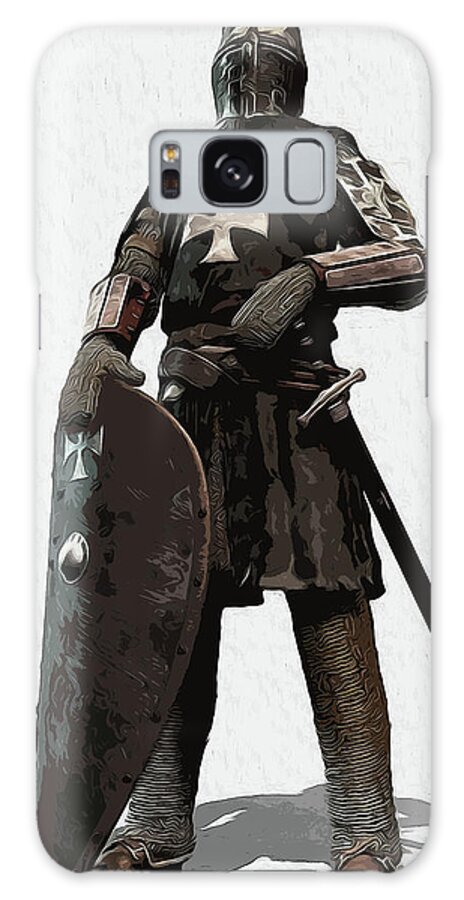 Medieval Infantry Galaxy Case featuring the painting Medieval Warrior - 06 by AM FineArtPrints