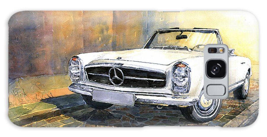 Auto Galaxy Case featuring the painting Mercedes Benz W113 280 SL Pagoda Front by Yuriy Shevchuk