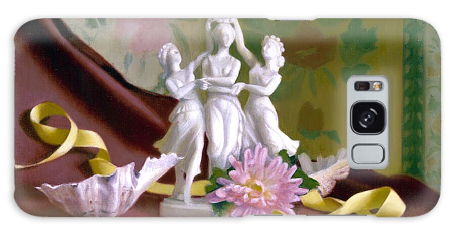 Three Graces Galaxy Case featuring the painting Merit of Elegance by Candace Lovely