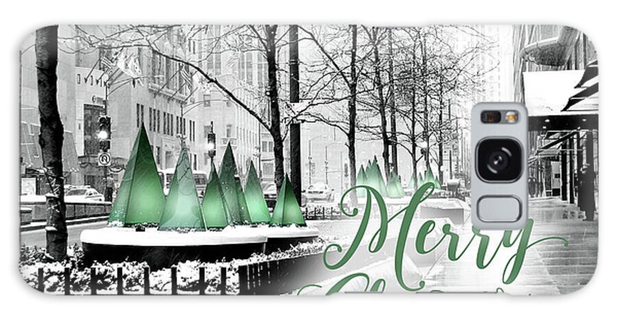 Merry Christmas Galaxy Case featuring the photograph Merry Christmas Chicago by Laura Kinker