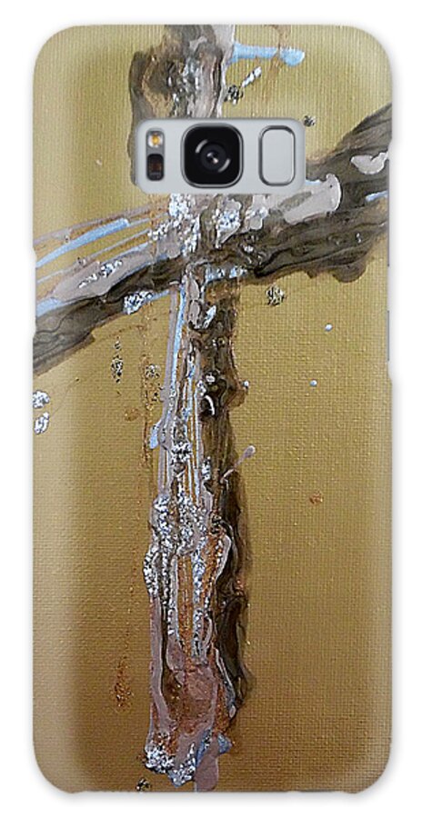 Cross Christmas Galaxy Case featuring the painting Merry Golden and Bright by Jilian Cramb - AMothersFineArt