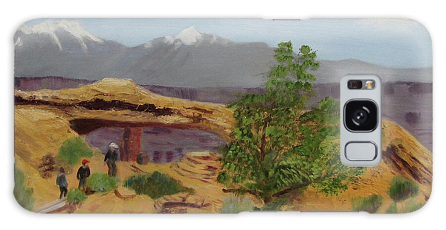 Mesa Arch Galaxy Case featuring the painting Mesa Arch by Linda Feinberg
