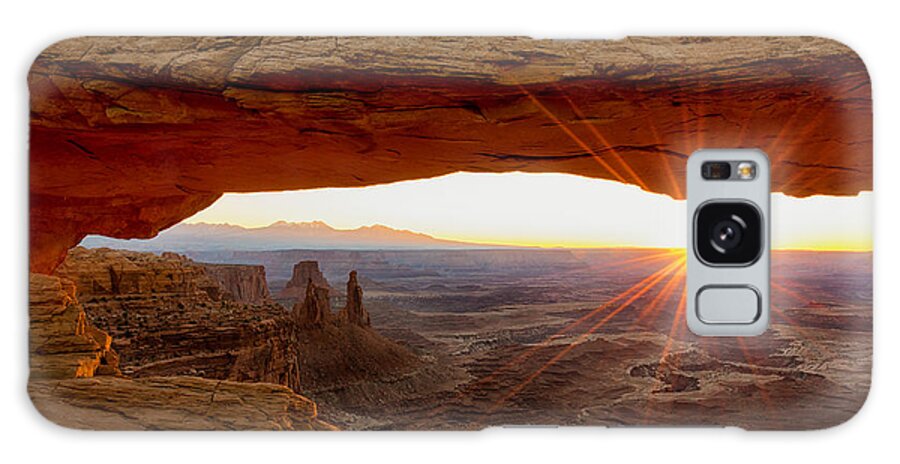 Mesa Arch Sunrise Canyonlands National Park Moab Utah Galaxy Case featuring the photograph Mesa Arch Sunrise - Canyonlands National Park - Moab Utah by Brian Harig