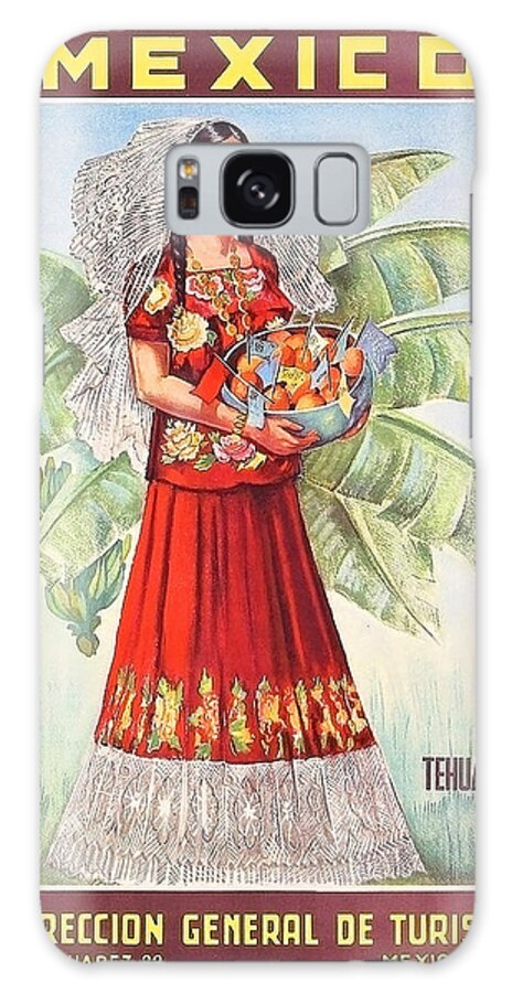Mexico Galaxy Case featuring the painting Mexico, Mexican woman with exotic fruits by Long Shot