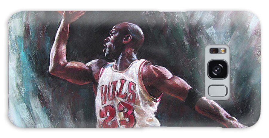 Michael Jordan Galaxy Case featuring the pastel Michael Jordan by Ylli Haruni