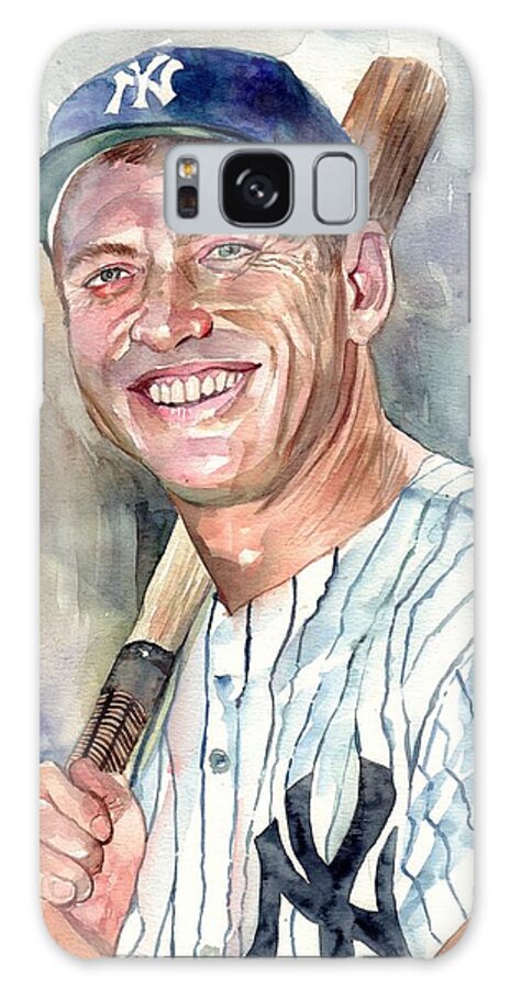Mickey Galaxy Case featuring the painting Mickey Mantle portrait by Suzann Sines