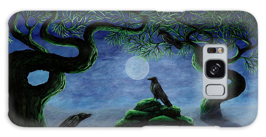 Rebecca Galaxy Case featuring the painting Midnight Green by Rebecca Parker