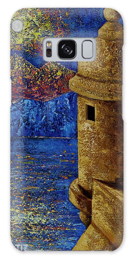 El Morro Galaxy Case featuring the painting Midnight Mirage in San Juan by Oscar Ortiz