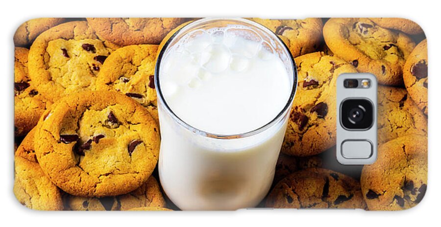Pile Galaxy Case featuring the photograph Milk And Chocolate Chip Cookies by Garry Gay