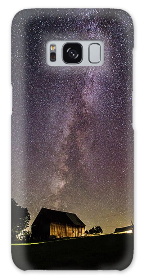 Barn Galaxy Case featuring the photograph Milky Way and Barn by Tim Kirchoff