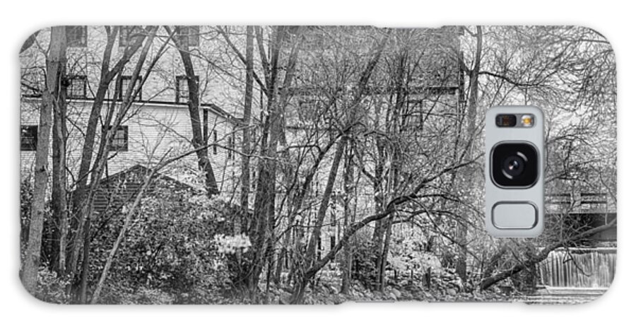 Cedarburg Mill Galaxy Case featuring the photograph Mill Falls B/W by Jeffrey Ewig