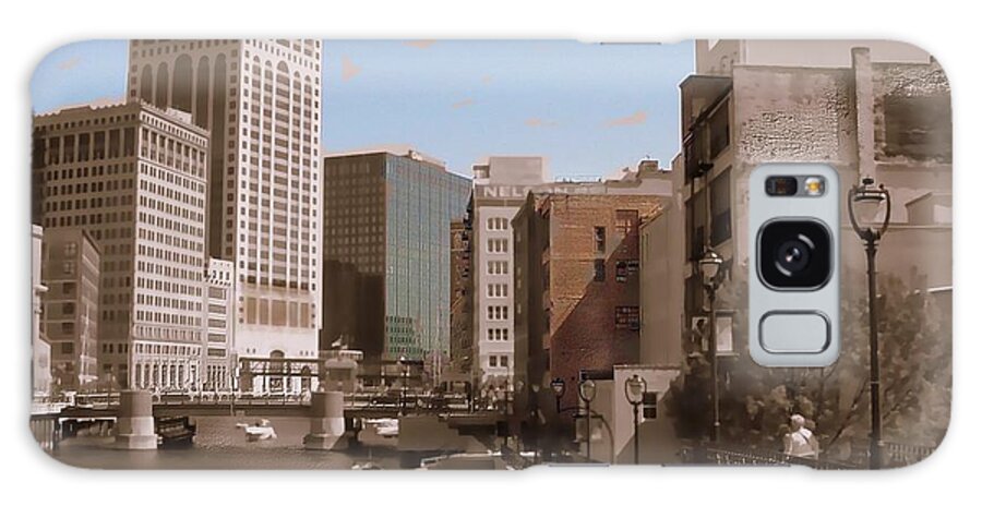 River Galaxy S8 Case featuring the digital art Milwaukee Riverwalk by Anita Burgermeister