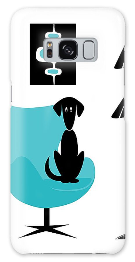 Dog Galaxy Case featuring the digital art Mini Mod Pods on White with Dog by Donna Mibus
