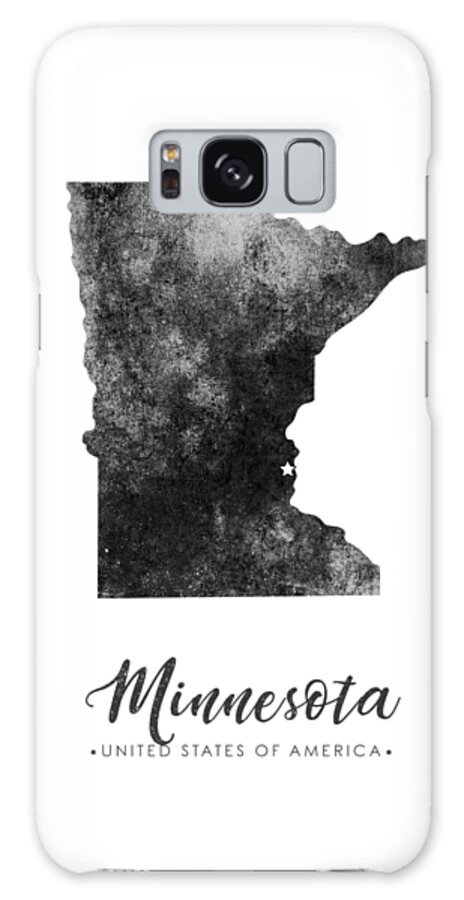 Minnesota Galaxy Case featuring the mixed media Minnesota State Map Art - Grunge Silhouette by Studio Grafiikka