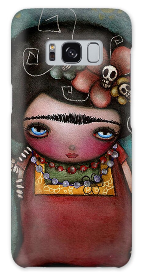 Day Of The Dead Galaxy Case featuring the painting Mis Amigos by Abril Andrade