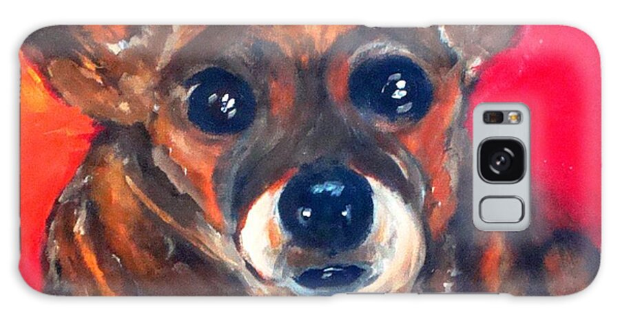 Dog Galaxy Case featuring the painting Mixed Breed- Sadie My Girl by Laura Grisham