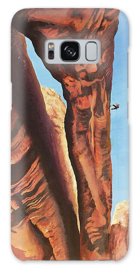 Moab Galaxy Case featuring the painting Moab Arch Rappel by Leizel Grant