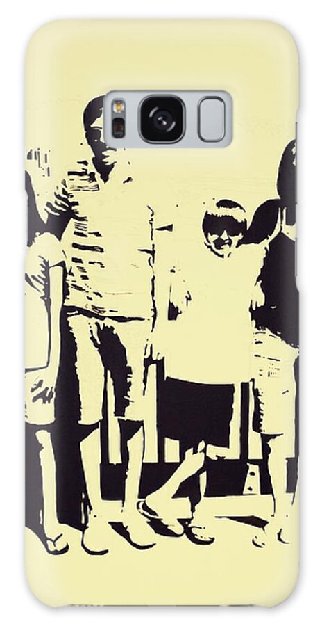 Family Galaxy Case featuring the painting Modern Day Single Mom Family Vacation by Sheri Parris
