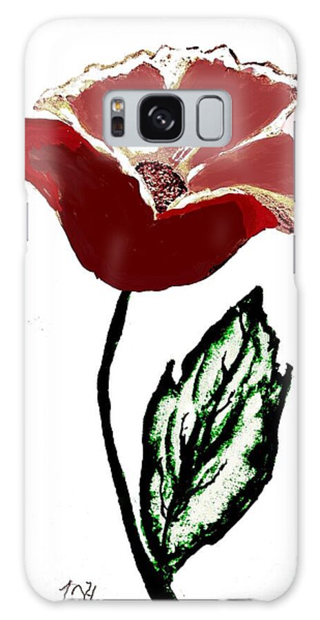 Painted Galaxy Case featuring the drawing Modernized Flower by Marsha Heiken