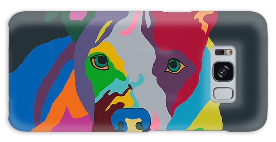 Pit Bull Galaxy S8 Case featuring the painting Molly Psychedelic by Ania M Milo
