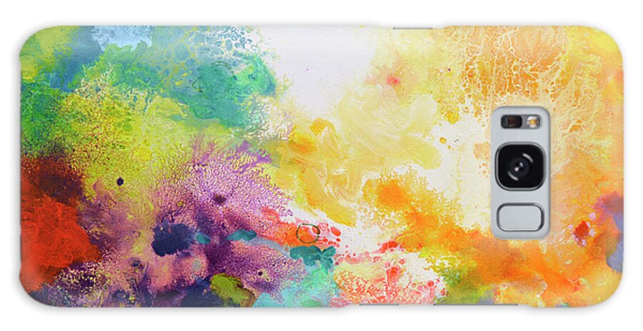 Abstract Art Galaxy Case featuring the painting Momentum, Canvas One by Sally Trace