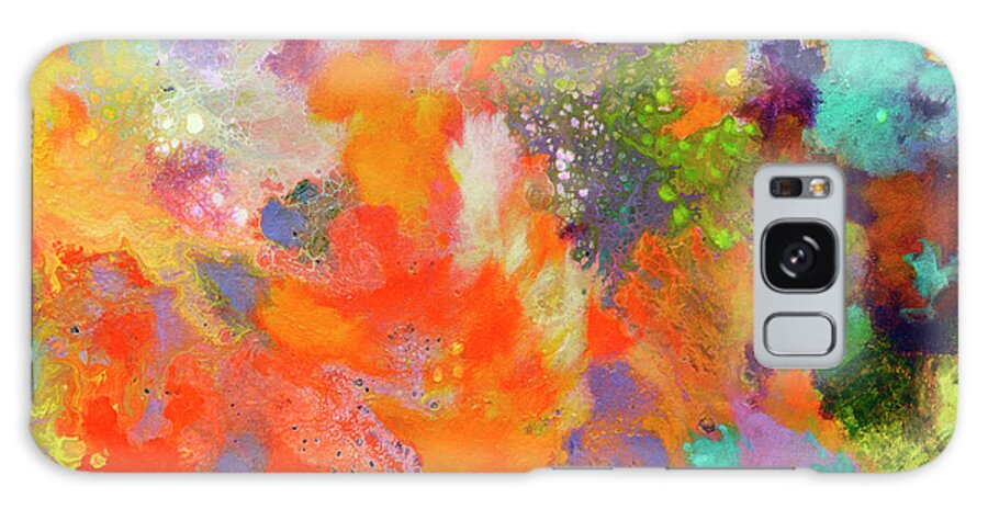 Abstract Galaxy Case featuring the painting Momentum, Canvas Two by Sally Trace