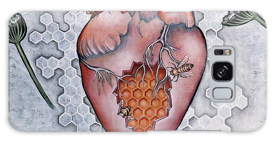 Heart Art Galaxy S8 Case featuring the painting Mon Coeur- Where the Honeybees Live by Sheri Howe