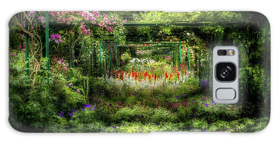 Claude Monet Galaxy Case featuring the photograph Monet's Lush Trellis Garden in Giverny, France by Liesl Walsh