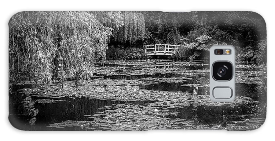 Black And White Galaxy Case featuring the photograph Monet's Waterlily Pond, Giverny, France, Blk Wht by Liesl Walsh
