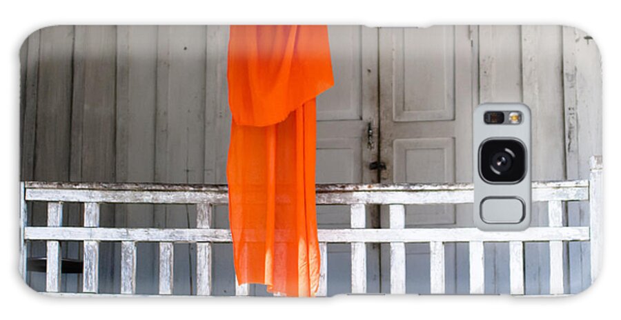 Alms Galaxy Case featuring the photograph Monk's robe hanging out to dry, Luang Prabang, Laos by Neil Alexander Photography