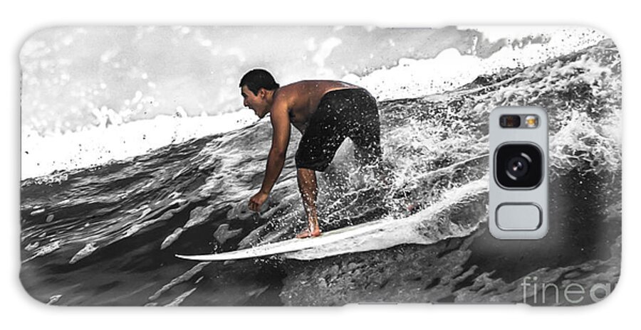 Beach Galaxy Case featuring the photograph Monochrome Surfin' by Eye Olating Images