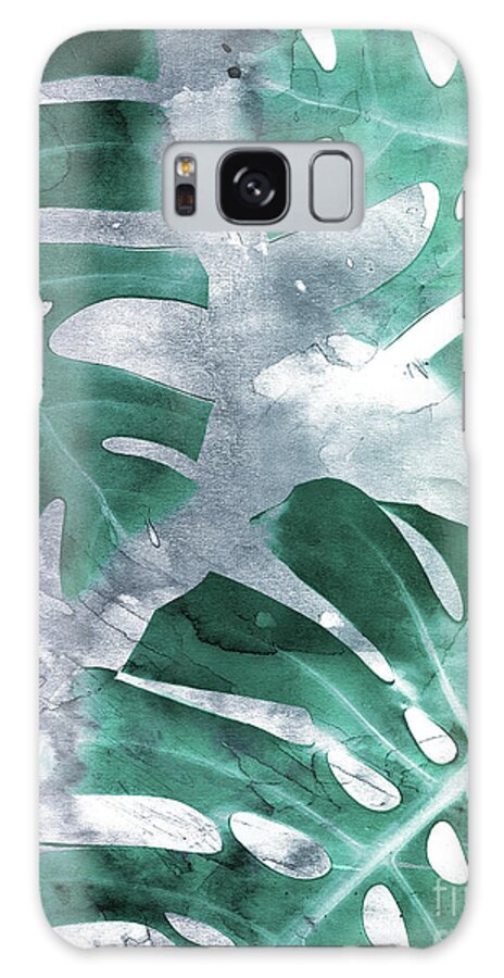 Monstera Galaxy Case featuring the mixed media Monstera Theme 1 by Emanuela Carratoni