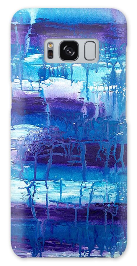 Abstract Galaxy Case featuring the painting Moody Blues #2 by Wayne Cantrell