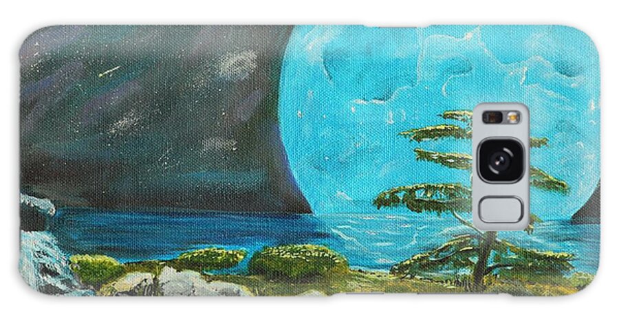 Blue Moon Galaxy Case featuring the painting Moon Light Dreams by David Bigelow