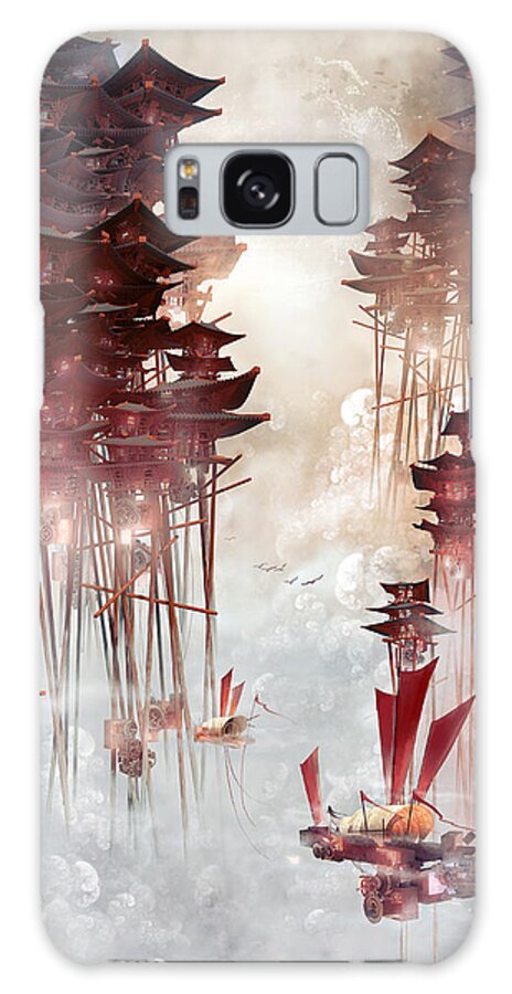 Landscape Galaxy Case featuring the digital art Moon Palace by Te Hu