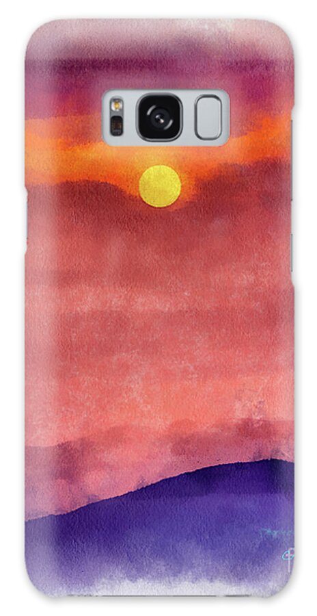 Water Galaxy S8 Case featuring the painting Moon Rise in aquarelle by Charles Muhle