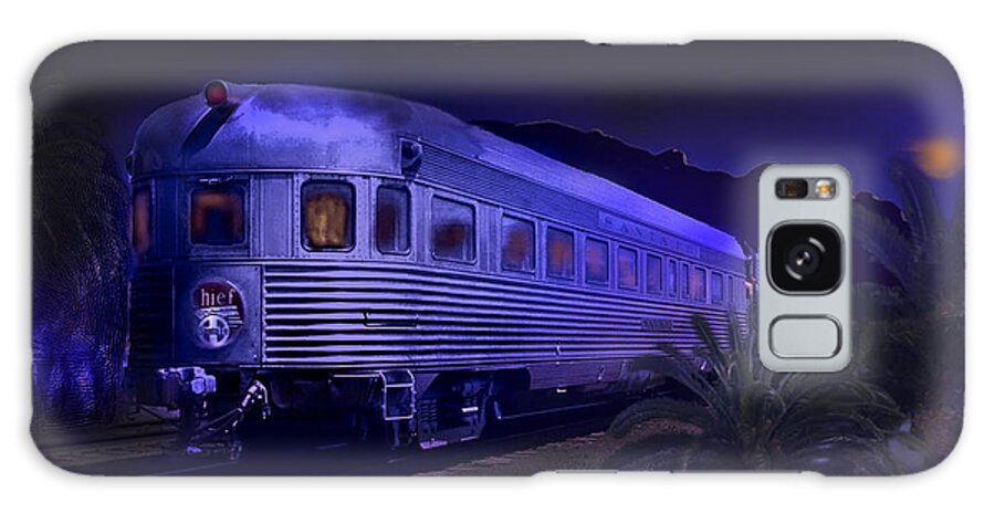 Trains Galaxy Case featuring the digital art Moonlight on the Sante Fe Chief by J Griff Griffin