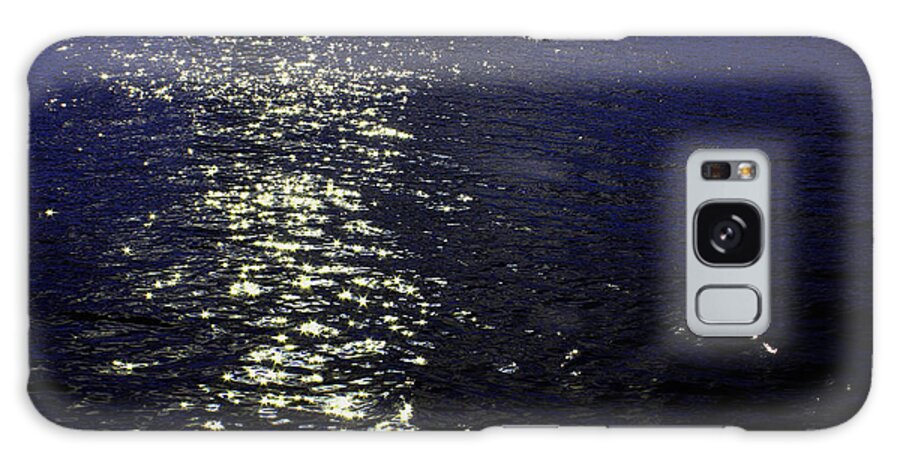 Ocean Galaxy Case featuring the photograph Moonlight Sparkles on the Sea by Linda Woods