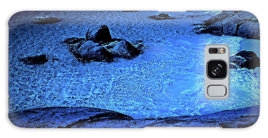 Digital Monochromatic Photo Galaxy Case featuring the photograph Moonlight Water Garden by Tim Richards