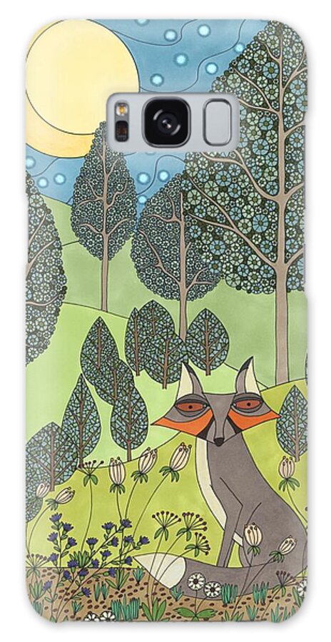 Fox Galaxy S8 Case featuring the drawing Moonlit Meadow by Pamela Schiermeyer