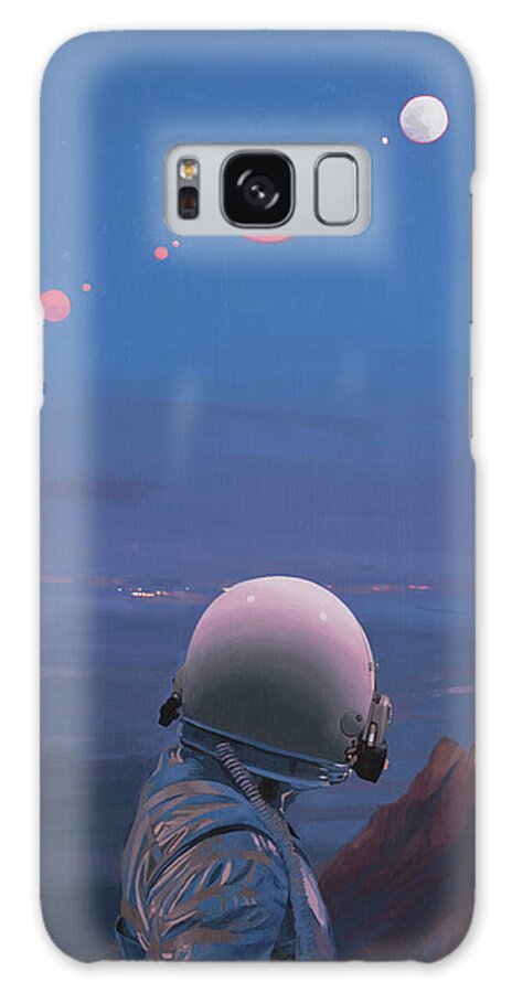 Astronaut Galaxy Case featuring the painting Moons by Scott Listfield