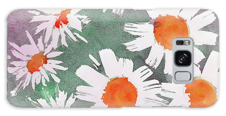 Daisies Galaxy Case featuring the painting More bunch of daisies by Loretta Nash