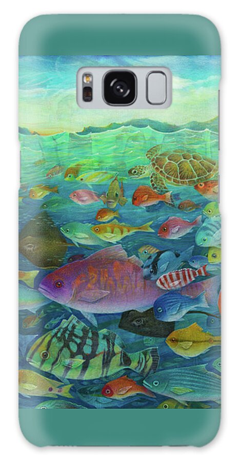 Fish Galaxy Case featuring the painting More Fish by Lynn Bywaters